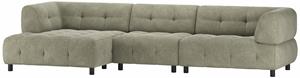 Woood Chaise Longue Links Louis - Chenille - Leaf - 73x334x120