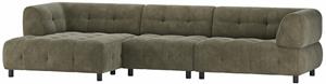 Woood Chaise Longue Links Louis - Ribstof - Leaf - 73x334x120