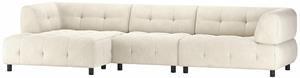 Woood Chaise Longue Links Louis - Ribstof - Powder - 73x334x120