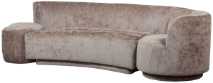 BePureHome Bank Combi-Popular Bank+fauteuil+poef, Chenille - Taupe