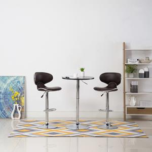 VidaXL Barstoelen 2 st kunstleer bruin