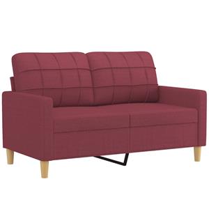VidaXL 2-delige Loungeset met kussens stof wijnrood