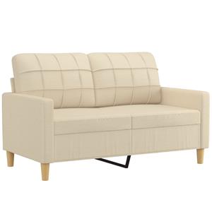 VidaXL 2-delige Loungeset met kussens stof crèmekleurig