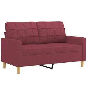 VidaXL 2-delige Loungeset met kussens stof wijnrood