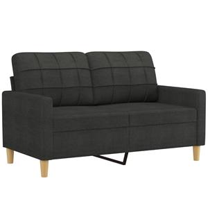 VidaXL 2-delige loungeset met kussens stof zwart