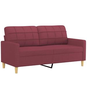 VidaXL 2-delige Loungeset met kussens stof wijnrood