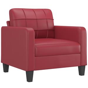 VidaXL 3-delige Loungeset met kussens kunstleer wijnrood