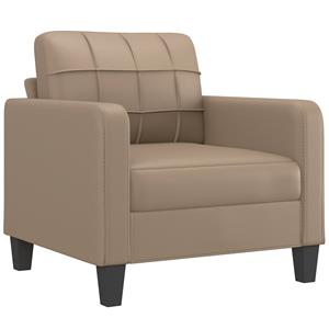 vidaXL 4-delige Loungeset met kussens kunstleer cappuccinokleurig
