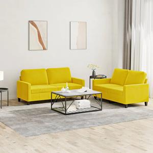 VidaXL 2-delige Loungeset met kussens fluweel geel