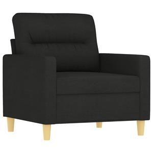 VidaXL 4-delige Loungeset met kussens stof zwart