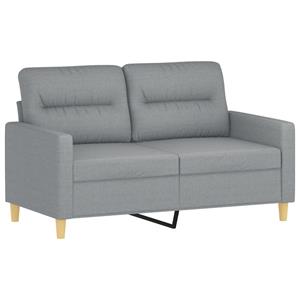 VidaXL 2-delige Loungeset met kussens stof lichtgrijs