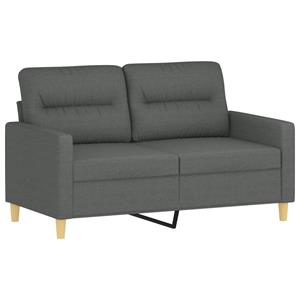 VidaXL 2-delige Loungeset met kussens stof donkergrijs