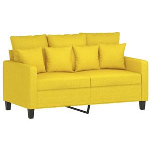 VidaXL 2-delige Loungeset met kussens stof lichtgeel