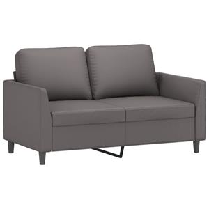 vidaXL 2-delige Loungeset met kussens kunstleer grijs