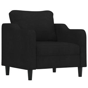 VidaXL 3-delige Loungeset met kussens stof zwart