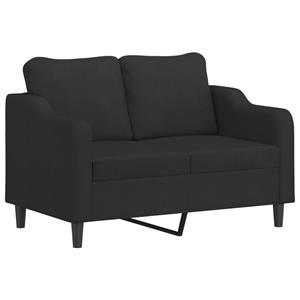 VidaXL 2-delige loungeset met kussens stof zwart