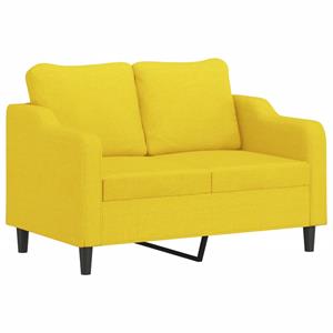 VidaXL 2-delige Loungeset met kussens stof lichtgeel