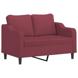 VidaXL 2-delige Loungeset met kussens stof wijnrood