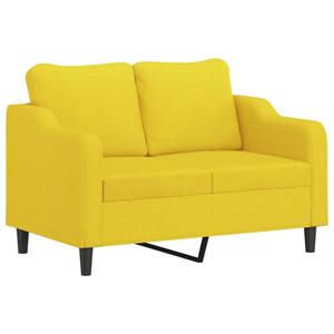 VidaXL 2-delige Loungeset met kussens stof lichtgeel