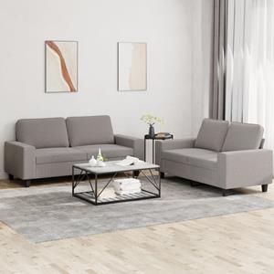 VidaXL 2-delige Loungeset stof taupe