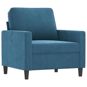 vidaXL 4-delige Loungeset fluweel blauw