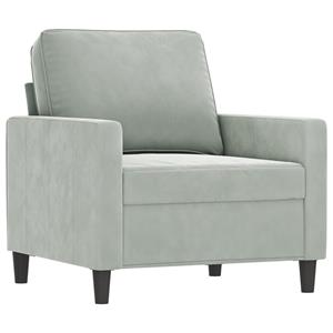 vidaXL 4-delige Loungeset met kussens fluweel lichtgrijs