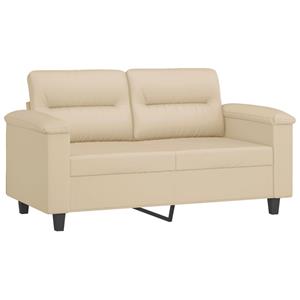 VidaXL 2-delige Loungeset met kussens microvezelstof crèmekleurig