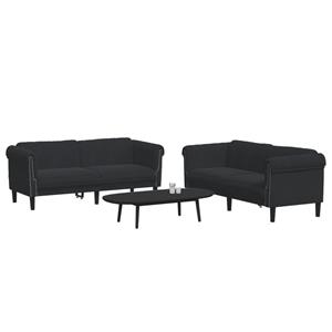 VidaXL 2-delige Loungeset fluweel zwart