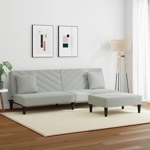 VidaXL 2-delige Loungeset met kussens fluweel lichtgrijs