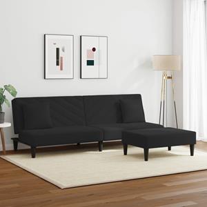 VidaXL 2-delige Loungeset met kussens fluweel zwart