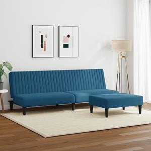 VidaXL 2-delige Loungeset fluweel blauw