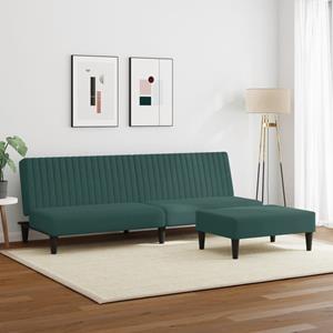 VidaXL 2-delige Loungeset fluweel donkergroen