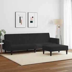 VidaXL 2-delige Loungeset fluweel zwart