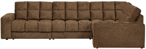 Second date hoekbank rechts structure velvet brass