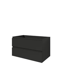 Aquazuro Wastafelonderkast Napoli 2 Laden Mat Zwart 90cm