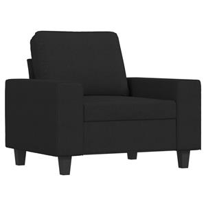 VidaXL 4-delige Loungeset stof zwart