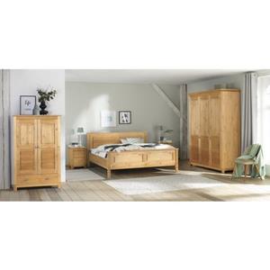 Home affaire Kledingkast Rauna, mit Lamellen und Kassetten, klassischer Landhausstil, rustikal van massief grenen, met decoratief freeswerk