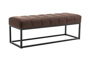Invicta Interior Design bank PETIT BEAUTÉ 110cm antiekbruin microvezel zwart metalen frame - 44426