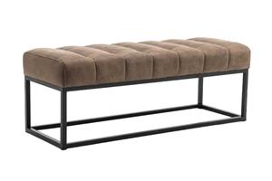 Invicta Interior Design bank PETIT BEAUTÉ 110cm vintage taupe microvezel zwart metalen frame - 44427