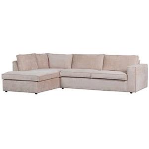 Basiclabel Hoekbank Links Hajo - Chenille - Sand - 84x283x197