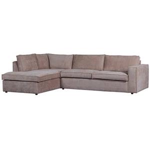 Basiclabel Hoekbank Links Hajo - Chenille - Taupe - 84x283x197