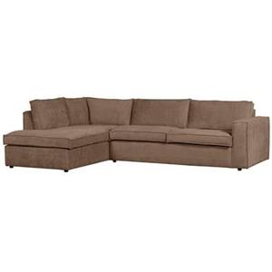 Basiclabel Hoekbank Links Hajo - Chenille - Mud - 84x283x197
