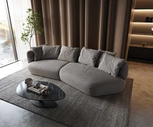 DELIFE Sofa Roya 320x140 cm Bouclé Silbergrau
