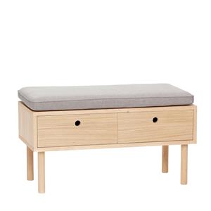 Hübsch-collectie Hide Bank Grijs/ naturel