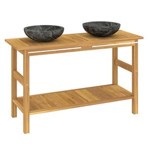 Vidaxl Waschtisch Mit Schwarzen Marmorbecken Massivholz Teak