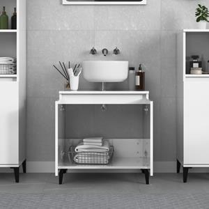 Vidaxl Waschbeckenunterschrank Hochglanz-weiß 58x33x60cm Holzwerkstoff