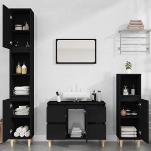 VidaXL Wastafelkast 80x33x60 cm bewerkt hout zwart
