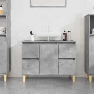 VidaXL Wastafelkast 80x33x60 cm bewerkt hout betongrijs