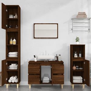 VidaXL Wastafelkast 80x33x60 cm bewerkt hout bruin eikenkleur