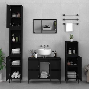 VidaXL Wastafelkast 80x33x60 cm bewerkt hout zwart